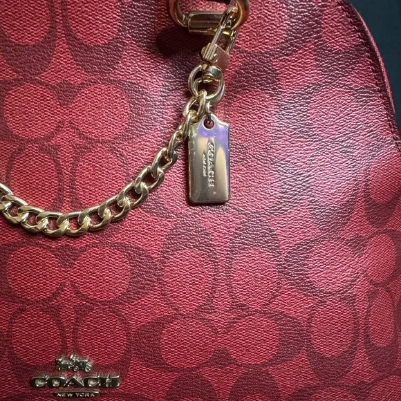 Coach Red Katy Satchel with Gold Accents - Picture 3 of 6